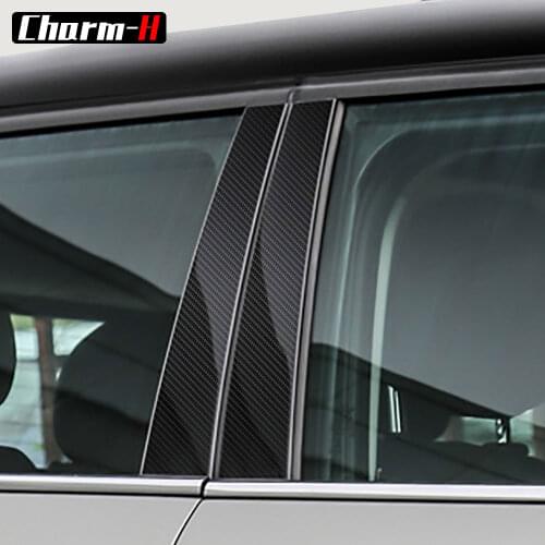 5D Carbon Fiber Vinyl Car Window B-pillars Decorative Decal Sticker For BMW Mini Clubman F54 Car Styling Trim Accessories