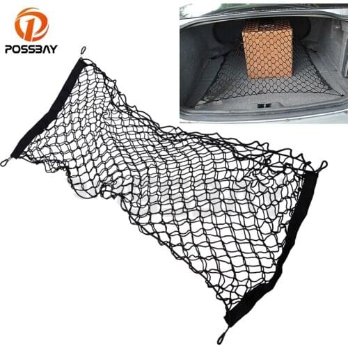 POSSBAY Automobiles Car Trunk Net Bag Nylon Cargo Net Rear Luggage Mesh Storage Organizer Auto Accessories