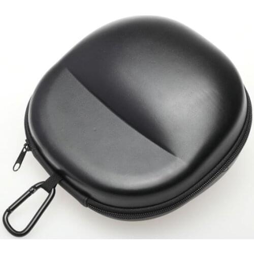 Black Big Waterproof Shockproof Headphone Zip Carrying Case Hard Large Portable Earphone Bag Headset Case (19X18X10cm)