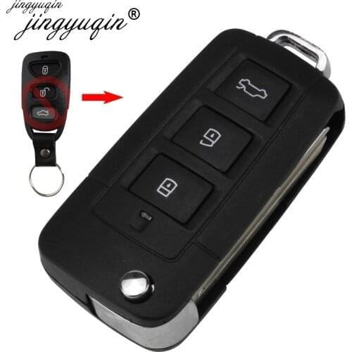 Jingyuqin For Kia for Hyundai Elantra Sonata Genesis Car Key 3/4 Buttons Remote Key Modified Blank Key