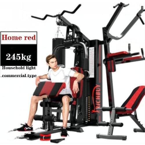 Home gym multifunctional large-scale combined fitness equipment three-person station comprehensive training device