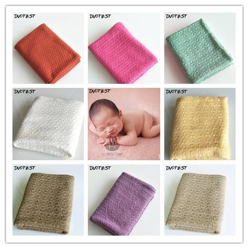 Dvotinst Crochet Knitted Soft Cotton Baby Wraps Baby Photography Props Fotografia Background Blanket Infant Toddler Studio Props