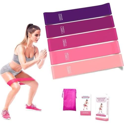 5 Pcs Gradient Color Yoga Resistance Bands 5 Level Rubber Training Pull Rope Ldeal For Home Gym Yoga Training