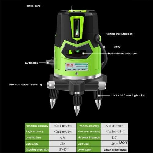 Cross Line Laser Level 360 Self-Leveling 2/3/5 Line Green Laser Level Indoor Outdoor Horizontal Vertical Cross Laser Beam Line