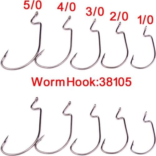 High-carbon Steel Material, Wide-belly Crank Hook, Barbed Soft Bait Fish Hook, Specifications 50pcs/box