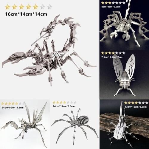 DIY Scorpion King 3D Metal Stainless Steel Jigsaw Puzzle Assembled Steel Warcraft Detachable Jigsaw Toy Ornament Birthday Gift