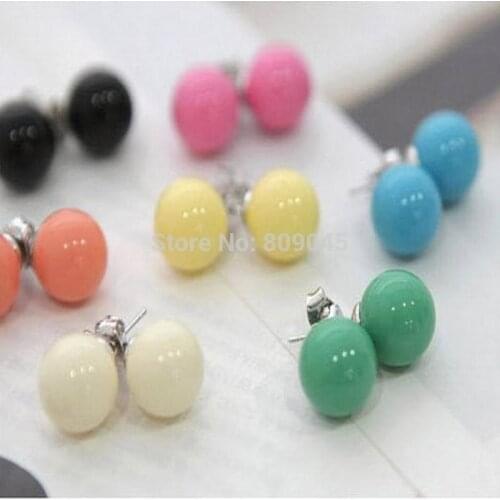 Min order $10)can mixed product , multi color beautiful ear stud earrings jewelry for women 1pair ER019