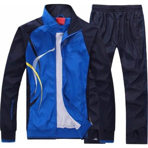 Mens Sportswear Set Autumn Print Basketball training Sport Suit Two pieces Jacket+Pant Sweatsuit Male Brand Clothing Tracksuit