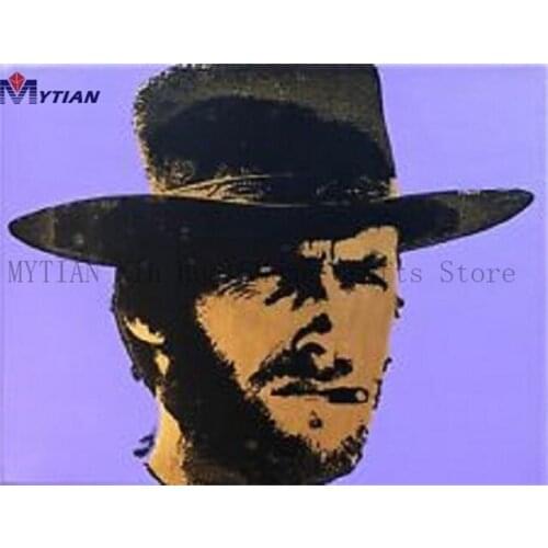 MYTIAN 5D Diamond Painting Andy Worhol Portrait Painting"Man wearing black hat"Cross Stitch Kit Home Decor Diamond Embroidery