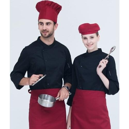 New Long Sleeve Chef Jacket Adult Fashion Chef Uniform Standard Collar Restaurant Hotel Cooking Coat Female Chef Jaket B-6489