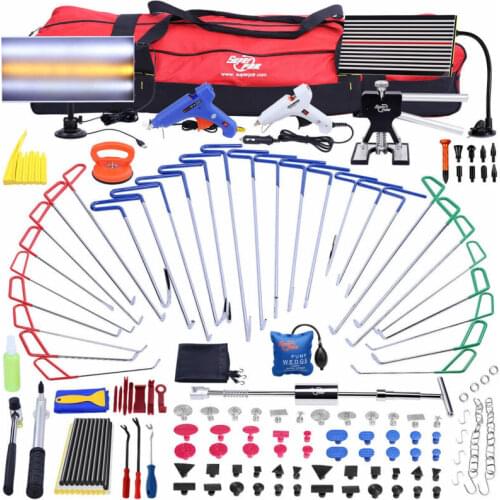 PDR Car Dent Repair Tools Dent Lifter LED Line Board Crewbars Rubber Hammer Pump Wedge Dent Removal Tools Induction Heater Tool