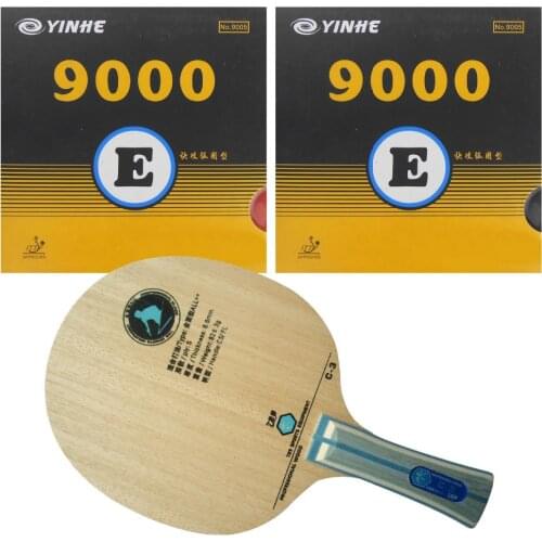 RITC729 C-3 Blade with 2x Galaxy YINHE 9000E Rubbers for a Table Tennis Combo Racket FL