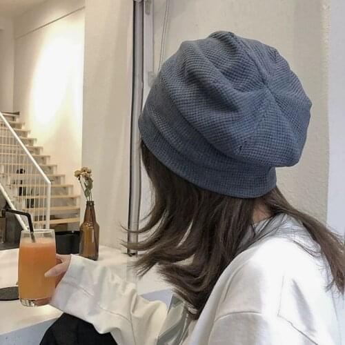 Women and Man Hat Spring Winter Autumn Comfortable Soft Thin or Thicken Woolen Yarn Ins Fashion Black Gray Blue