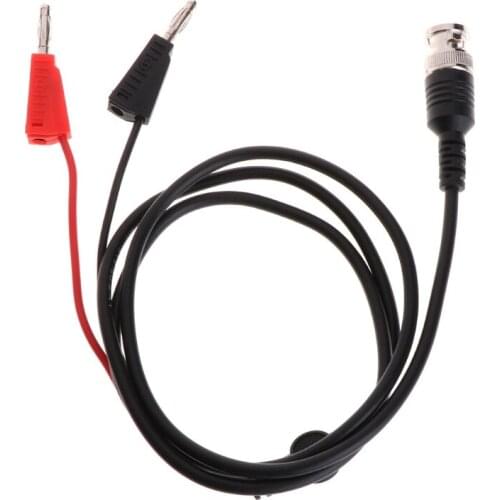 BNC Q9 to Dual 4mm Stackable Banana Plug with Socket Test Leads Probe cable 1m K3KA