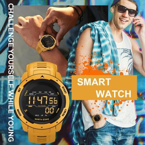 NEW Smart Watch Sport Men Women Digital Smartwatch Fitness Tracker Waterproof Smart Watches Black/Yellow For NORTH EDGE 2020