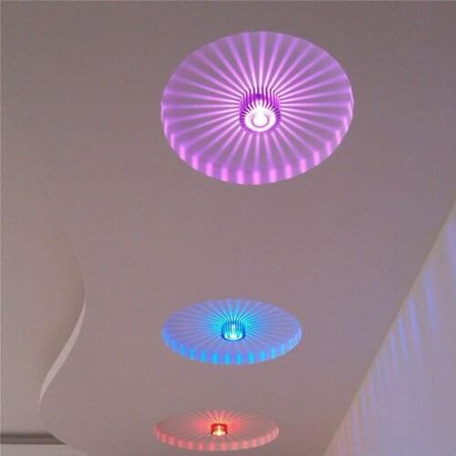 RGB LED Remote Control Ceiling Light AC 85V -265V 3W Wall Sconce For Art Gallery Decoration Front Balcony Lamp Porch Light