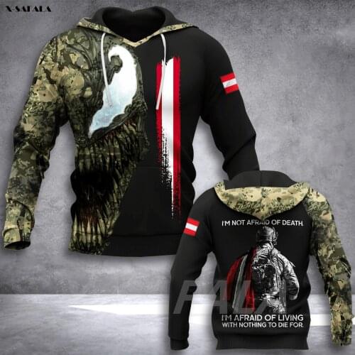 AUSTRIA Soldier Veteran Army 3D Printed Hoodie Man Female Zipper Pullover Sweatshirt Hooded Jersey Streetwear Tracksuits