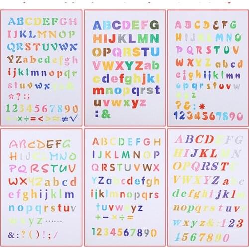 6pcs/set facial expression Alphabet Letters DIY Layering Stencils Wall Painting Scrapbook Coloring Embossing Decorative Template