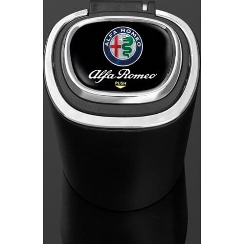 High-end car ashtray with LED light with car logo air outlet For Alfa Romeo 159 147 156 166 Giulietta Giulia Mito Spider Car