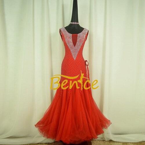 Standard Ballroom Dress Women New Of 2019 Custom Made High-necked Waltz Ballroom Dance Competition Dresses