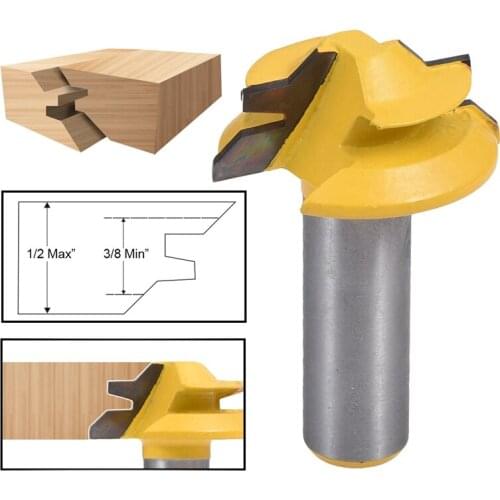 1pc 45 Degree Router Bit 1/2 " Shank Router Bit Carbide Lock Miter Bit For Woodworking Drill Bits Tenon Cutter