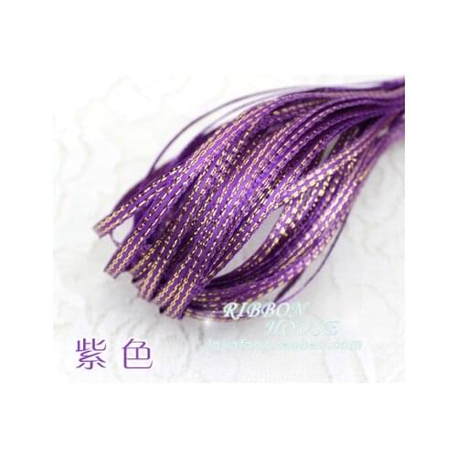 10meters/lot) 1/8''(3mm) Purple Metallic Glitter Satin ribbons wrapping decoration Christmas party Gift packaging ribbons