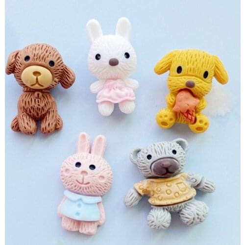 20Pcs Mixed Mini Cute Cartoon Animals Flat Back Resin Cabochons Scrapbooking DIY Jewelry Craft Decoration Accessorie H340