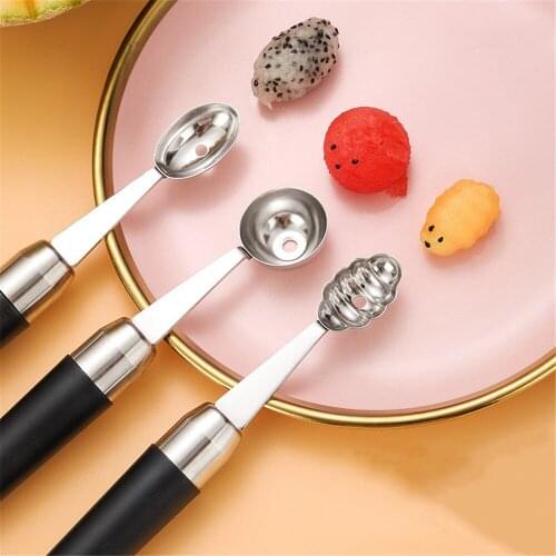 304 Stainless Steel Watermelon Dig Ball SpoonIce Cream Spoon Dessert Fruit Scoop Kitchen Gadgets Accessories Fruit Carving Knife