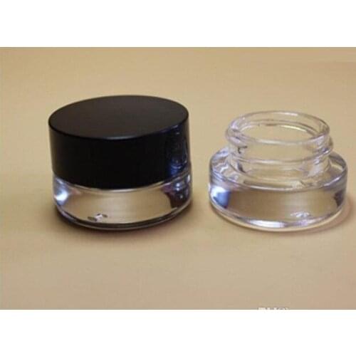 500pcs 3g Traval Small cream make up Glass jar with aluminum lids white pe pad 3cc 1/10oz cosmetic packaging glass jar#36809