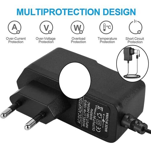 9V 850mA Guitar Effects Pedal Adapter Power Supply Cord 6.6ft Electronic Organ Cable Power Lead Accessories EU Plug