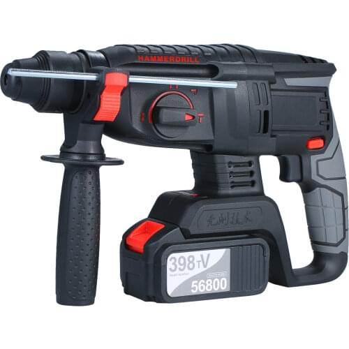 21V Rotary Hammer Drill 780 RPM Cordless Drill Demolition Kit with 2.0Ah Lithium Battery LED Light Carry Box for Concrete