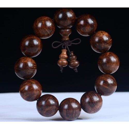 20mm Big Fruit Red Sandalwood Gall Bracelet Burma Yellow Flower Pear Scar Bead Bracelet Beads Rosary Wholesale