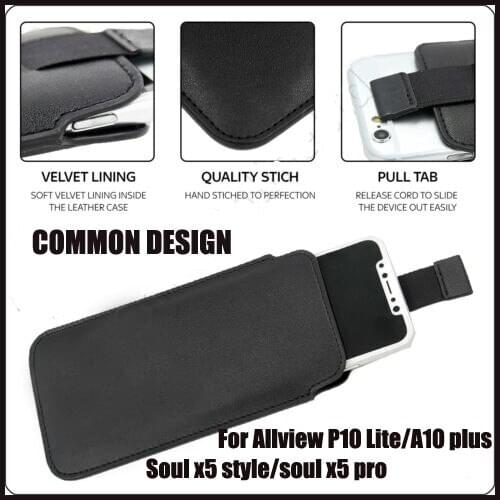 Casteel PU Leather Case For Allview P10 Life A10 plus soul x5 style soul x5 pro P8 Pro Pull Tab Sleeve Pouch Bag Case Cover