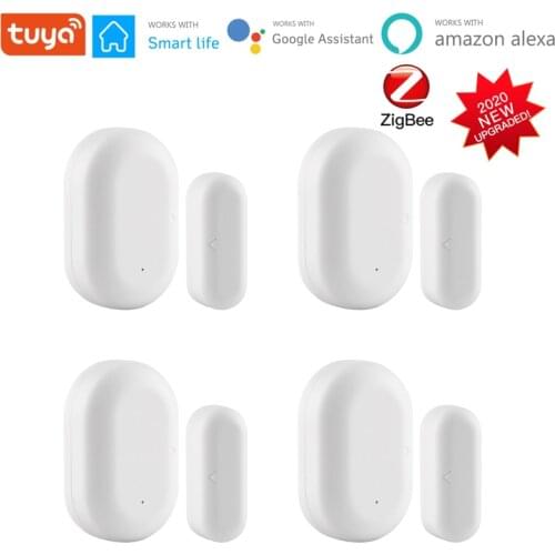 Tuya Smart ZigBee Window Door Sensor Gate Detector Security Alarm System Smart Life App Work With Zigbee Hub Alexa Google Home