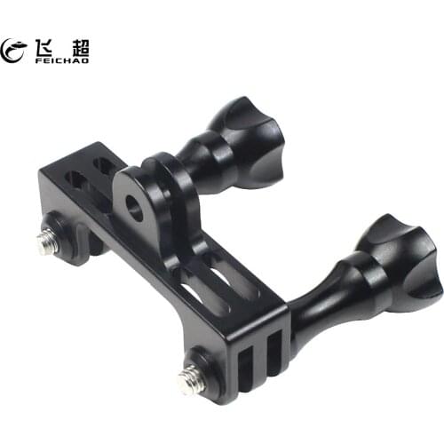 Dual Flash Bracket Tripod Double Base Mount with Screw for Gopro Hero max 8 7 SJCAM XiaoYi Action Camera Underwater LED Light