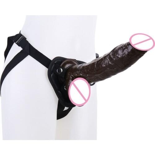 Dildo Panties Sex Toys Wear Penis Women Masturbation Device Strapon Realistic Black Dildo With Scrotal Lesbian Sex Toys Penis