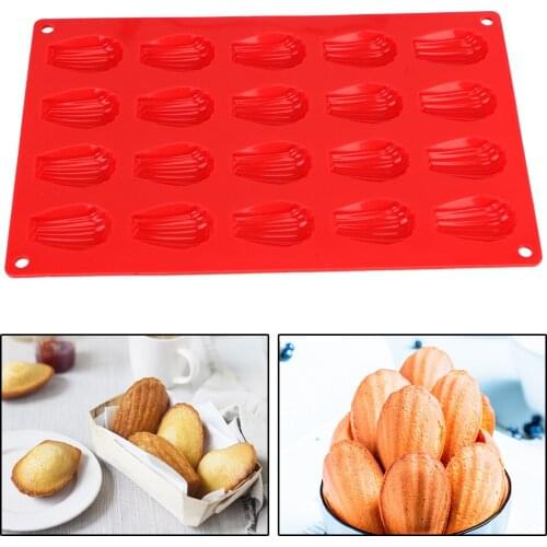 Madeleine Pan Cookie Biscuit Molds Silicone Mini Cake Mould Bakeware Baking Tray 20 Cavity