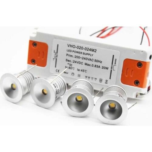 IP65 1W LED Spotlight D25mm 12V + Slim Driver Outdoor Mini Sauna Spot Lamp Stair Cabinet Kitchen Deck Ceiling Bulb Lighting