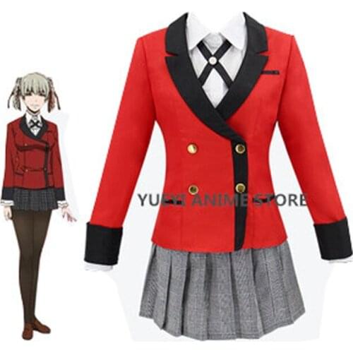 Comics Kakegurui Compulsive Gambler Jabami Yumeko Igarashi Sayaka School Uniform Coat Shirt Skirt Outfit Anime Cosplay Costumes