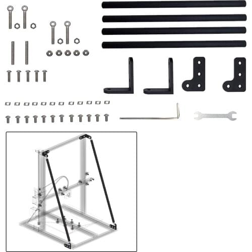 3D Printer Dual Z Axis Tie Rod Kit Upgrade Bracket Aluminum Pull Rod Kit 300MM 500MM For Ender3 CR-10 CR-10S S4 Plate Connector