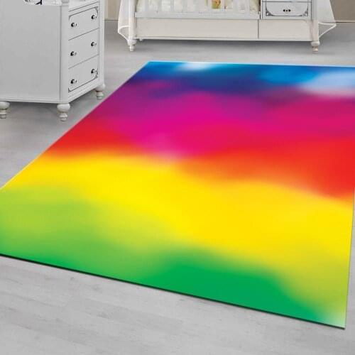 Rainbow 2 Patterned Carpet ,Non Slip Floor Carpet,Teens Carpet,Turkish Rug