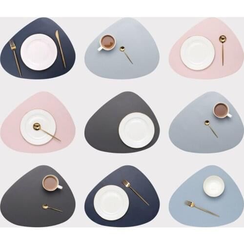 PU leather western placemat kitchenware heat insulation non-slip placemat bowl mat coaster creative kitchen supplies