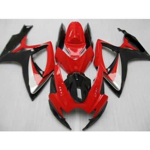 Red black Injection Mold Fairing kit for GSXR600 750 06 07 GSXR600 GSXR750 K6 2006 2007 gsxr600 750 Fairings set JF10