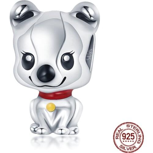 Hot Sale 925 Sterling Silver Puppy Charm&Bead Fit Original 3mm Bracelet&Bangle For Women Birthday Fashion Jewelry Gift