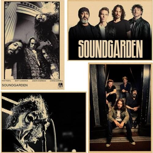 Hot Soundgarden Rock band Kraft paper Posters music team star classic decorative painting poster wall sticker