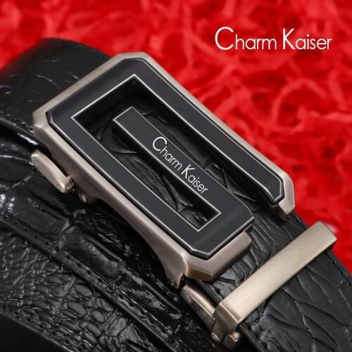 Charm Kaiser men leather automatic buckle belt authentic youth middle-aged soft belt leather belt business