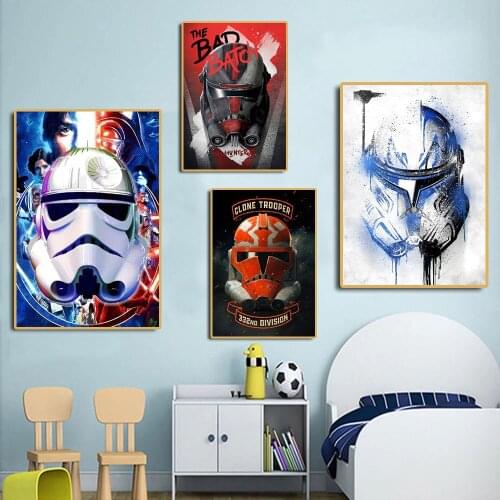 Move Star-Wars Street Graffiti Art Posters and Print Colorful Canvas Painting on The Wall Art Picture for Living Room Home Decor