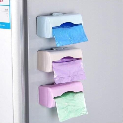 Plastic Wall-mounted Garbage Bag Storage Box Container Candy Color Home Kitchen Bathroom Eco-friendly Storage Tray MA972703