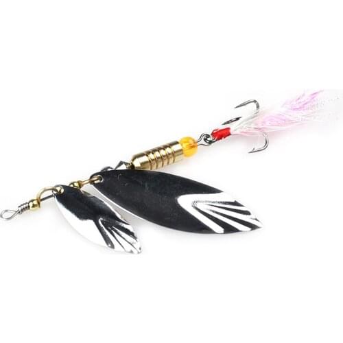 Feather Hook Fishing Lures Spinner Spoon 7g 10g Bass Hard Bait artificial Wobblers Shone Metal for Carp Fishing Tackle