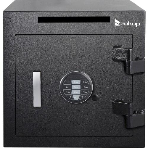 ZOKOP External Hinge Electronic Code Depository Security Safe Black
